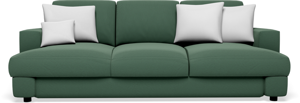 Green Couch with Pillows