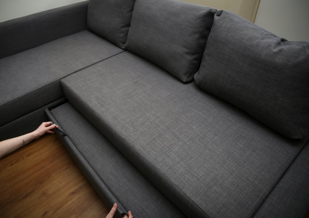 Opening a sofa bed