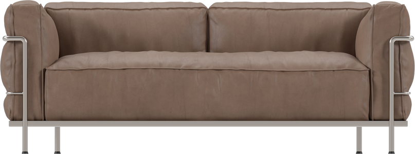 Brown leather sofa