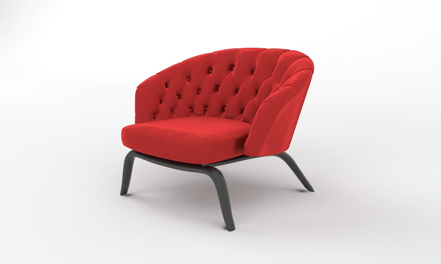 Single Sofa Chair Side View Furniture 3D Rendering